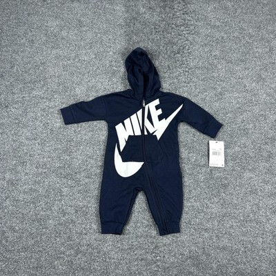 Nike Coverall Hoodie Baby Boys 6M Obsidian Blue Full Zip Logo