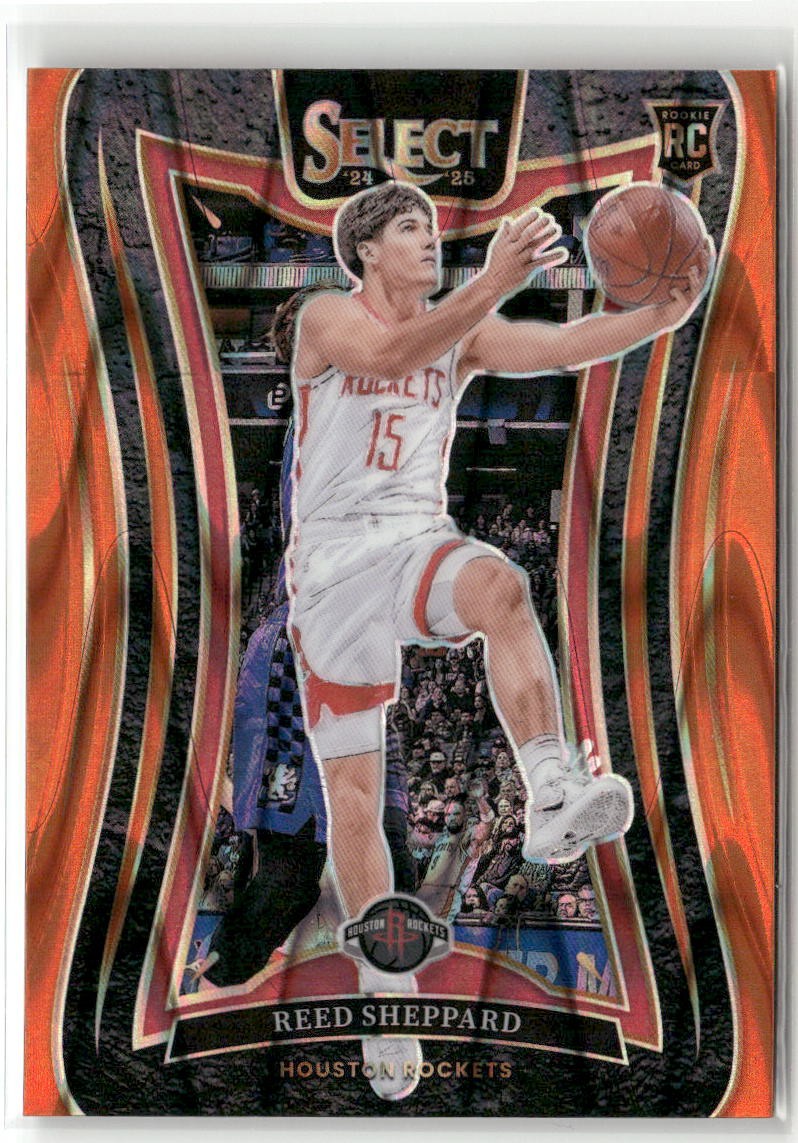 2024-25 Panini Select #366 Reed Sheppard Orange Tectonic Prizm