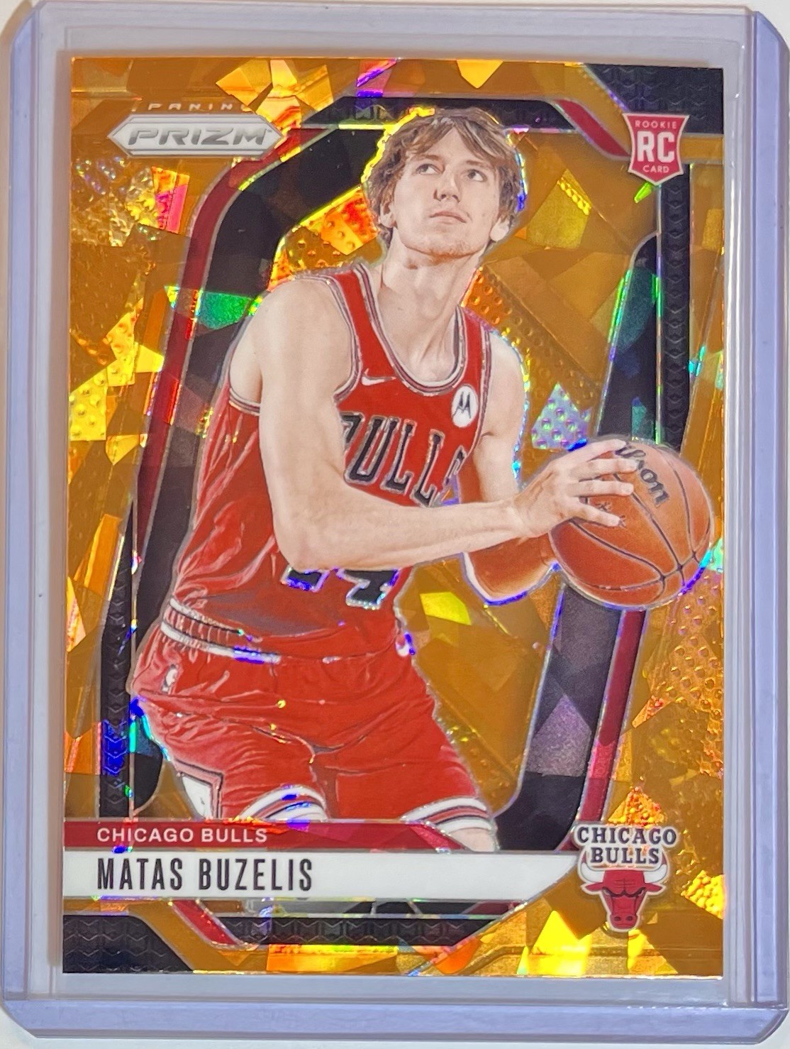 Matas Buzelis ROOKIE CARD RC 2024-25 Panini Prizm ORANGE ICE PRIZM #252 BULLS