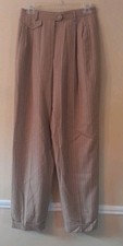 Vintage Lauren Ralph Lauren Worst Wool Pant Womens 8 Tan Lined Cuffed 30" Inseam