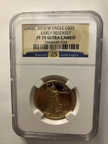 2010 W Gold Eagle $25 1/2 Oz Early Releases NGC PF70 Ultra Cameo