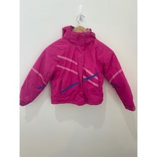 LL Bean Girls Pink Striped Thinsulate Insulated Winter Hooded Jacket Size S 4