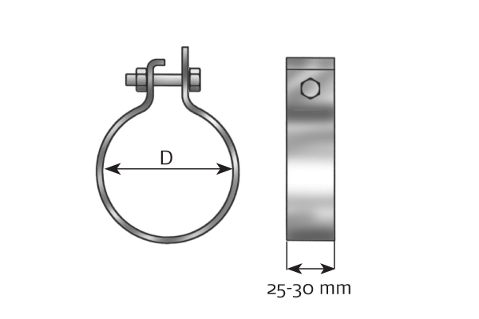 DINEX Klemmstück Abgasanlage 99700 100,5mm Aluminium/Stahl für MAN TGM 1 TGL