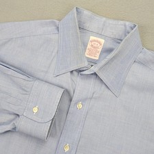 Vintage Brooks Brothers Makers Shirt Mens 17-3 Blue Long Sleeve Dress USA