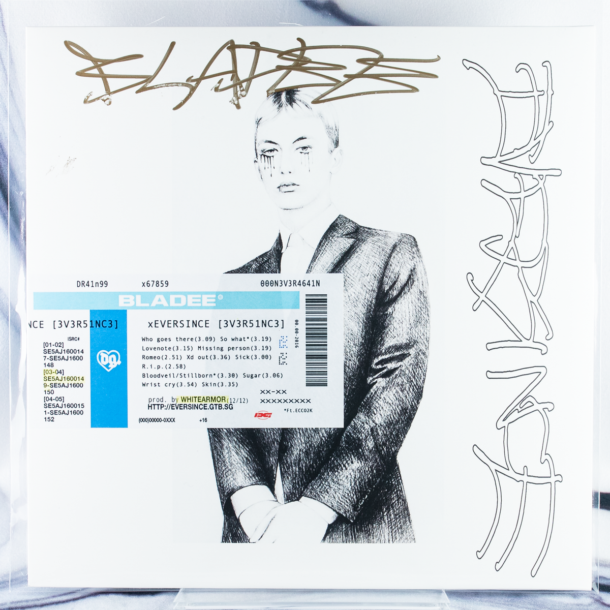 BLADEE EVERSINCE VINYL SIGNED AUTOGRAPHED Blue LP Drain Gang