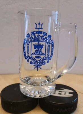 U.S. Naval Academy 12oz Glass Beer Mug Ex Tridens Scientia