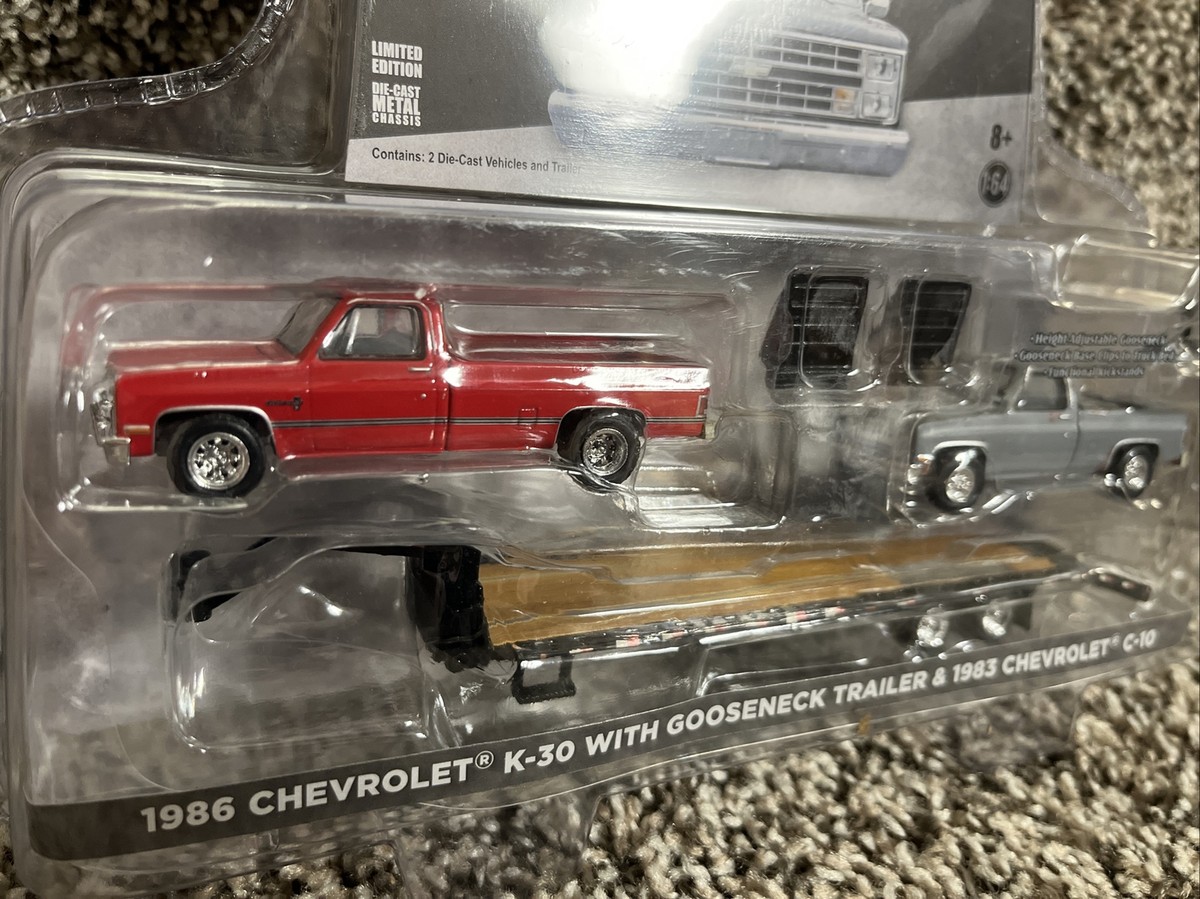 1:64 GreenLight BRAUN 1986 Chevy K-30 Pickup Mit Schwanenhals & Projekt