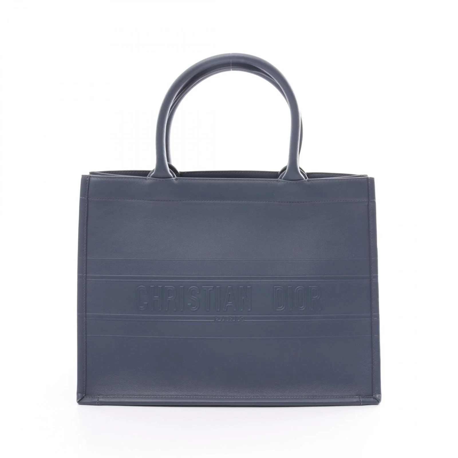 Sac fourre tout Dior BOOK TOTE moyen cuir bleu occasion logo femme