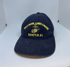 USMC Once A Marine Always A Marine Navy Blue Baseball Cap Hat