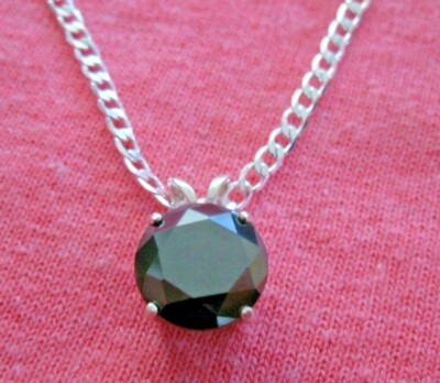 4.07ct NATURAL BLACK DIAMOND NECKLACE,FREE DIAMOND TESTER,CERTIFICATE,PENDANT