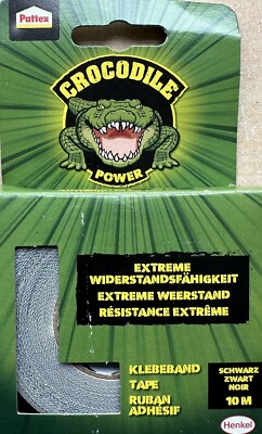 2 x Pattex Crocodile Power Klebeband Tape 10 m Schwarz Reparaturband wasserfest