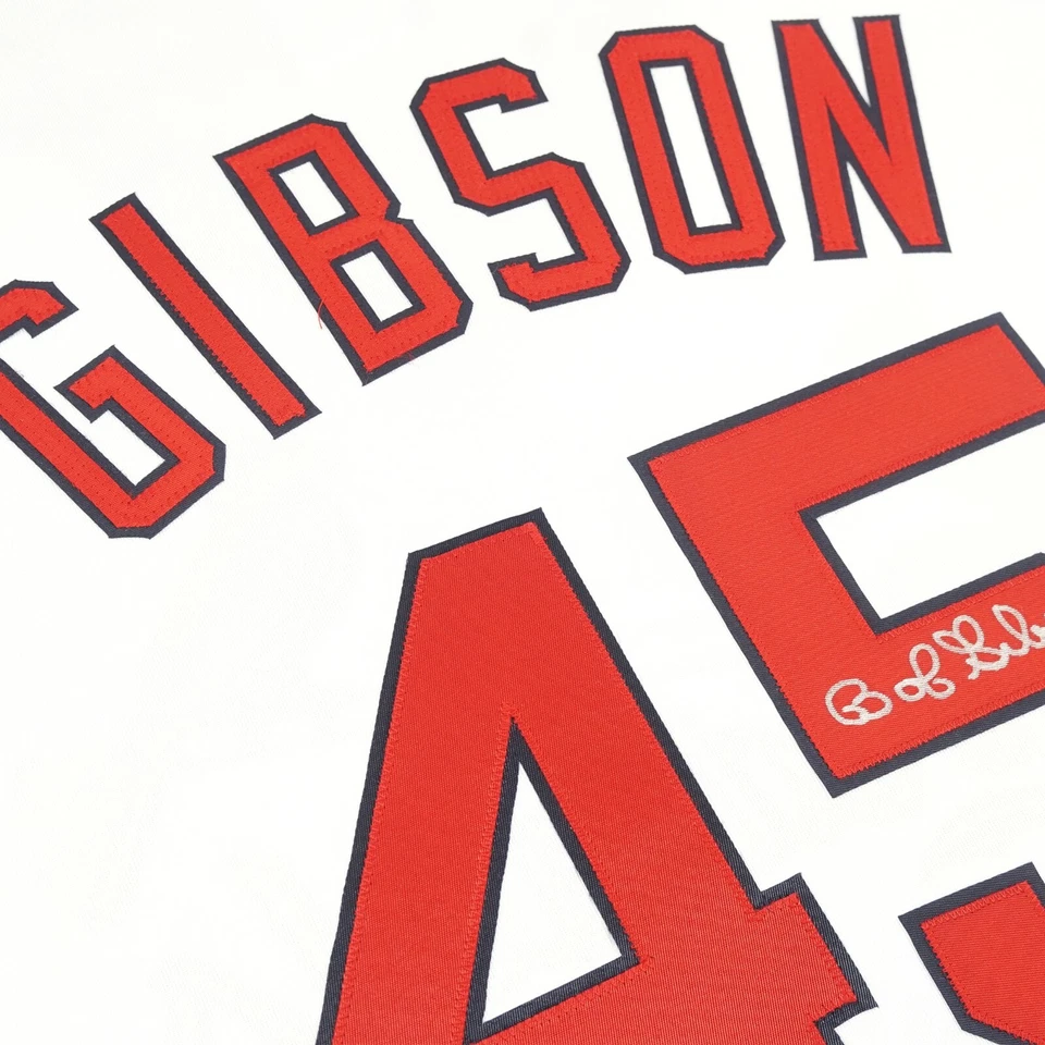 Bob Gibson signed 1980's St. Louis Cardinals Cooperstown Home White Jersey JSA - Image 3 of 4