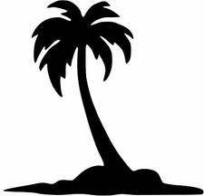 Palm Tree Island Vinyl Decal Sticker U Pick SIZE  COLOR