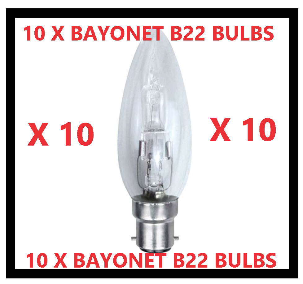 10 Pack E14 B15 B22 E27 Eveready Eco Halogen Clear Candle Light Bulb