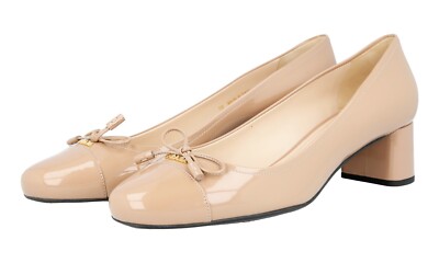 PRADA PUMPS FLATS SCHUHE 1I419F NUDO BEIGE LACKLEDER NEU 41 UK 8