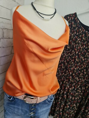 Top IZZY Trägertop Unterziehshirt SATIN Wasserfall orange 36 38