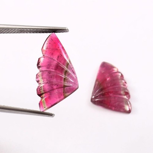 Loose Gemstone Natural Bio Tourmaline Hand Carved Butterfly Wings Stone A1899 - Picture 3 of 3