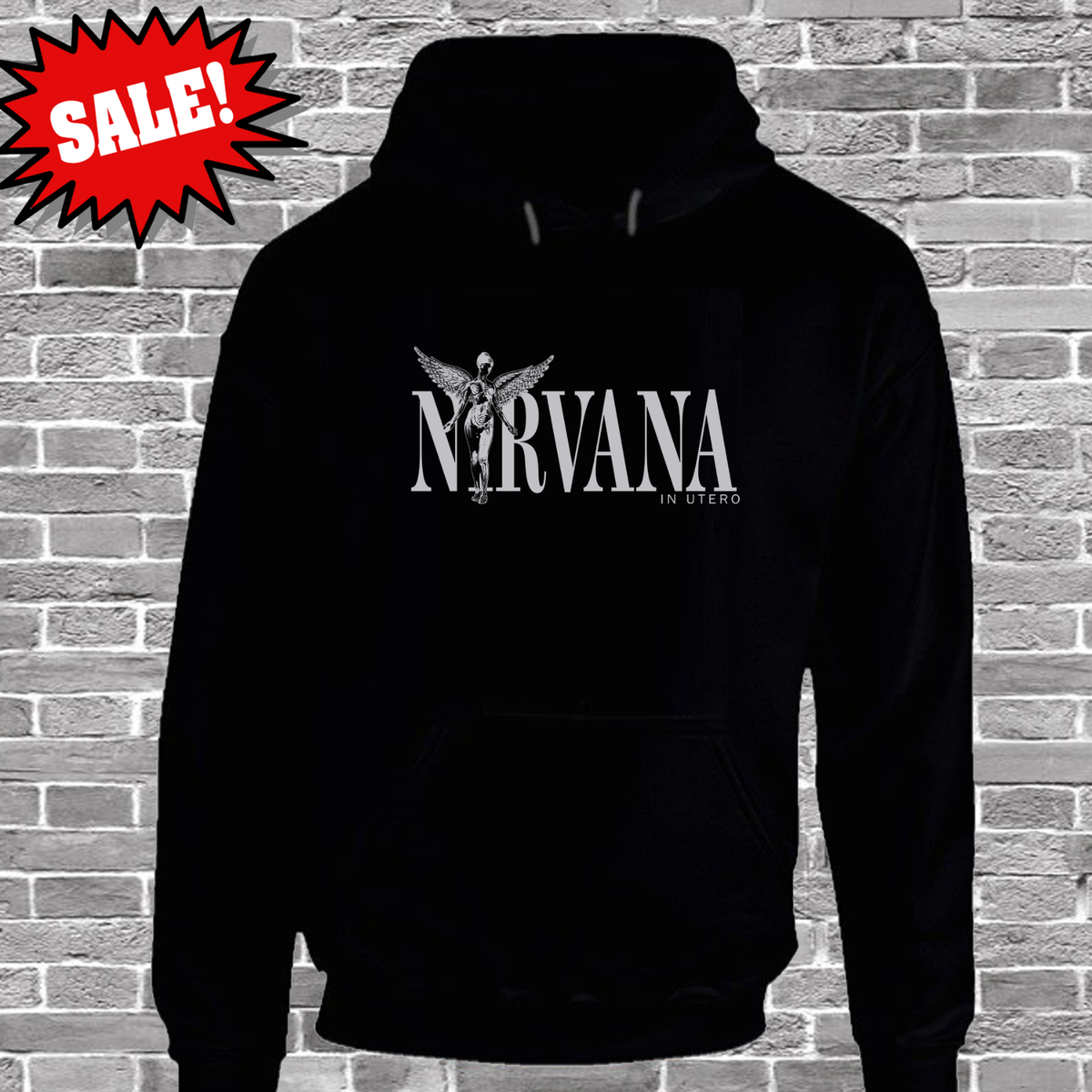 Nirvana In Utero Charcoal Cotton Unisex HOODIE BLACK MEN DO460 | eBay