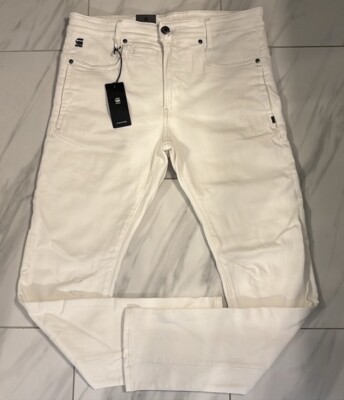 G-Star Raw Men's D-Staq Slim Jeans White $210 New