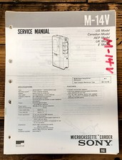 Sony M-14V Micro Cassette Service Manual Original 