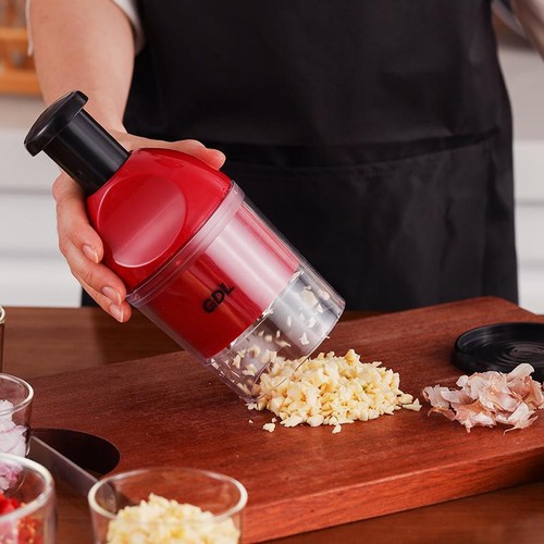 Cortador de mano Food Chopper fácil de limpiar, helicóptero de verduras bofetada manual - Imagen 4 de 10