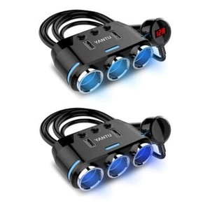Chargeur de voiture Cigarette briquet 3 Façon Adaptateur de puissance Socket Splitter Dual USB