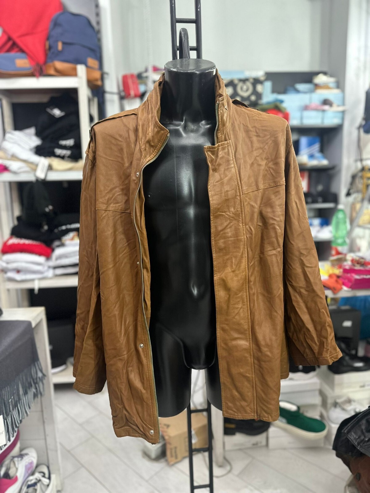 Conbipel Jacket In Genuine Leather Used Men's Size 56 Brown LLV645