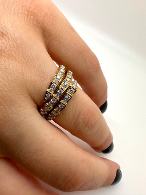 Ausgefallener Schlangenring 9 kt Gelbgold Diamant Schlangenring 0,55 kt Gg208