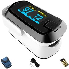 OLED Finger Pulse Oximeter, O2 Meter, Dual Color White/Black