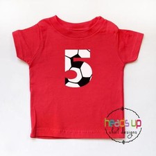 5th Birthday Shirt Boy or Girl Soccer Kids Five Bday tshirt Sports 5 Tee Trendy