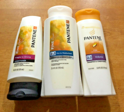 3 Pantene Pro V Fine Hair Solutions 2 in 1 & conditioner