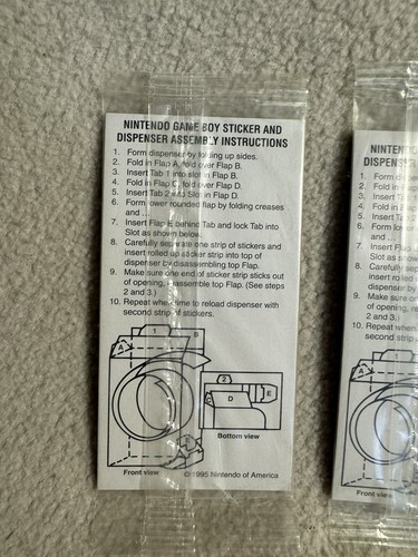 Nintendo Game Boy Kellogg’s 1995 Sticker Dispenser Set Of Two 90s Vintage Promo - Picture 5 of 6