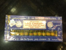Sri Sai Nag Champa Natural Perfume Oil Set of 12 Bottles 3 ml Each Bottles