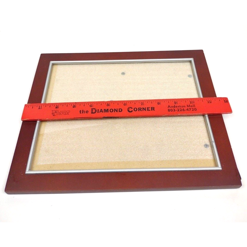 Vintage Smooth Wood Brown Photo Frame 8x10 Burnes Home Accents Silver