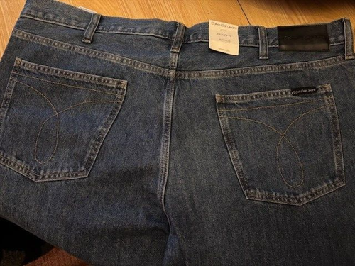 Calvin Klein Jeans Men's Straight Fit 40x32 Distressed Blue - New w/tags - Picture 3 of 4