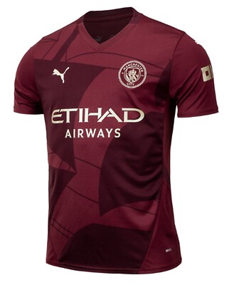 Puma Men Manchester City 3RD T-Shirt Soccer Dark-Jasper Tee MCFC
