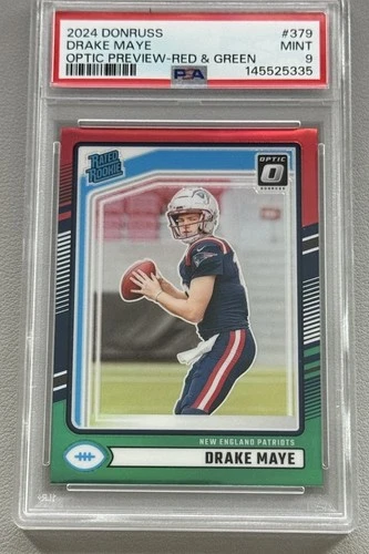 2024 PANINI DONRUSS OPTIC PREV-RED & GREEN #379 DRAKE MAYE ROOKIE RC PSA 9 MINT