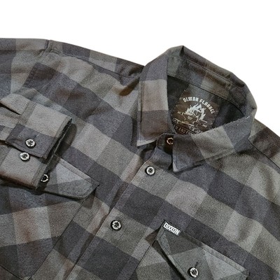 DIXXON Flannel Company Form And Function Men's 3XL Gray Black Plaid Button Up