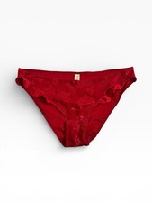 Vintage Gold Label Victoria s Secret Second Skin Red Satin Panties S/5 Roses