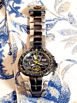 #ad #ad Pulsar Chronograph 7T62 X041 {AO} Silver Black needs a battery $49.21