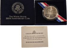 1992 White House 200th Anniversary Uncirculated Silver Dollar w/ Box and COA *JE