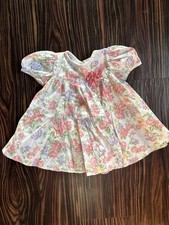 Vintage 90s Floral and Lace Baby Girls Dress Size 6-9 Months