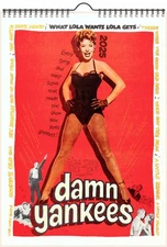 2026 Wall Calendar (12pg) DAMN YANKEES Vintage Movie Music Posters