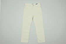 Marks & Spencer Women's Jeans Ecru Cropped High Rise Kickflare Zip Pocket New