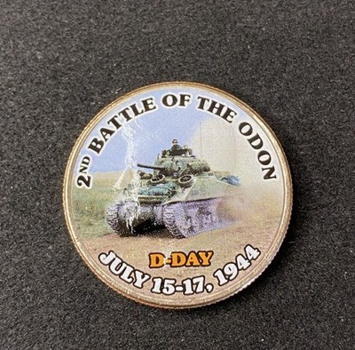 Colorized Kennedy Half Dollar D-Day 2nd Battle Of The Odon Free Shipping