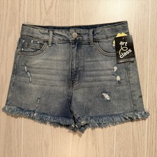 Art Class Shorts Girls 10/12 Blue Denim Distressed Raw Hem Frayed Casual NEW