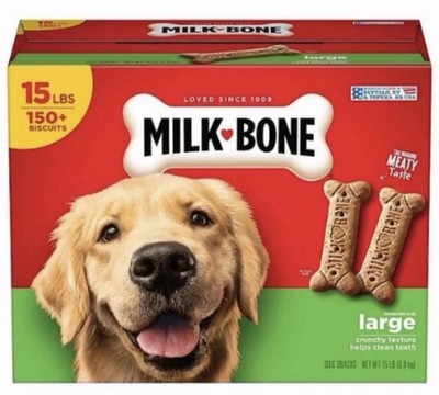 Milk-Bone Original Flavor, Large Crunchy Dog Treat Biscuits, 15 lbs. Sealed Box