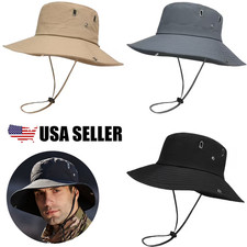 Bucket Hat Cap Cotton Fishing Boonie Brim visor Sun Safari Summer Men Camping US