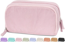 Big Capacity Pencil Case Pen Pouch, Soft Corduroy Pencil Bag with 3 Compartment,