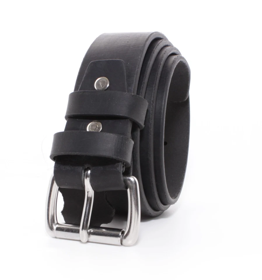 Men's Genuine Buffalo Full Grain Leather Belt, 1 1/2" width, Handmade, By Amish - Image 2 of 4